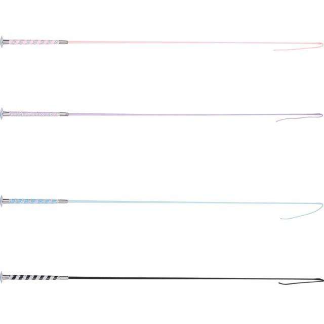 Dublin Dressage Whip With Crystal Handle Pink, Purple, Blue & Black