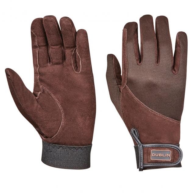 Dublin Everyday Suede Leather Riding Gloves Chocolate