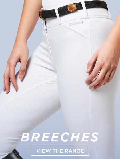 Breeches are designed to be shorter in length, usually stopping above the ankle.
