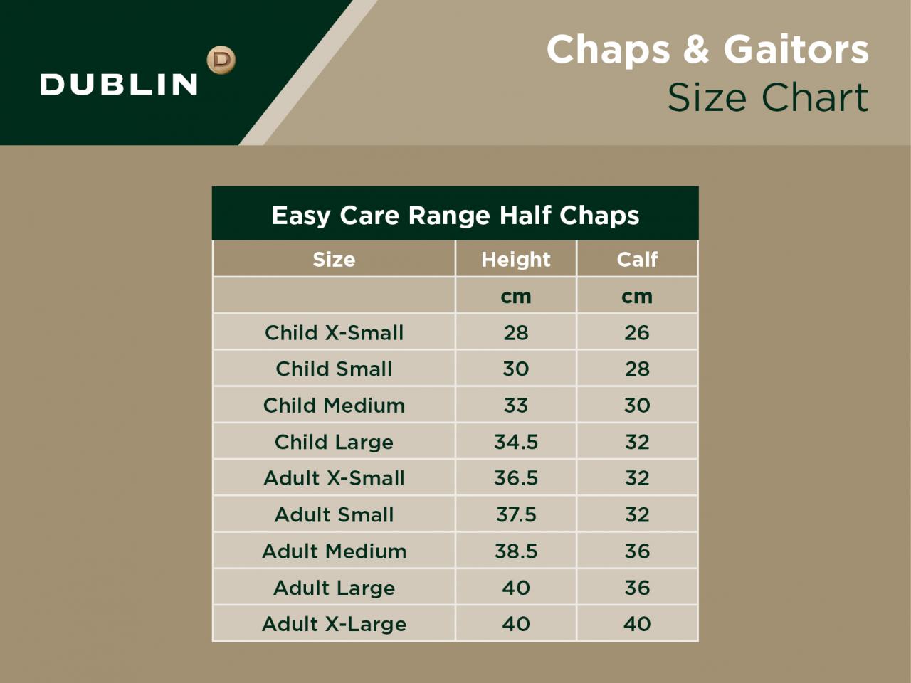 Dublin Easy-Care Half Chaps II Adults