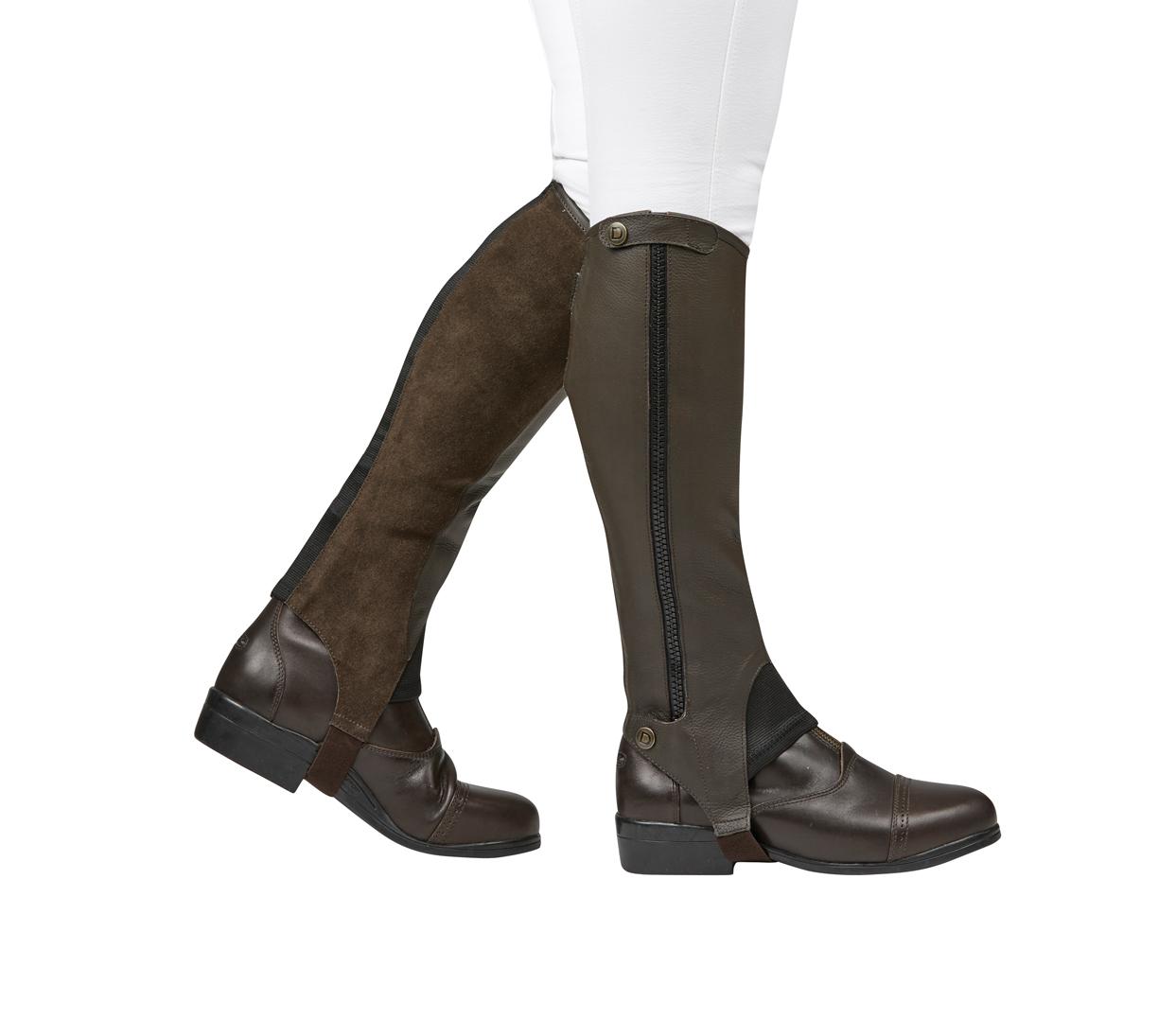 Soft Leather Half Chaps in Black & Brown 