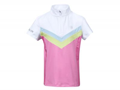 Dublin Justine Colour Block Short Sleeve Competition Shirt Pink Multi